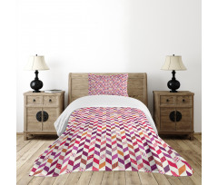 Colorful Herringbone Bedspread Set