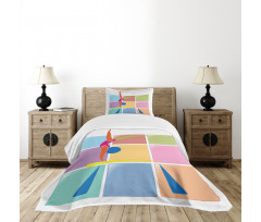 Abstract Athlete Bedspread Set