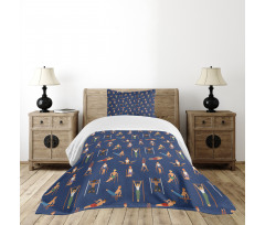 Cartoon Boys Working Bedspread Set