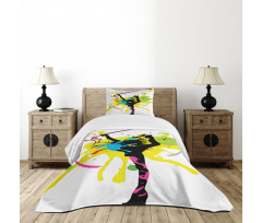 Dancing Girl Pattern Bedspread Set