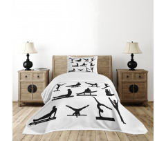 Athlete Silhouettes Bedspread Set