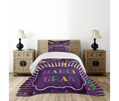 Mardi Gras Cartoon Bedspread Set