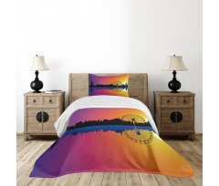 Skyline at Sunset Bedspread Set