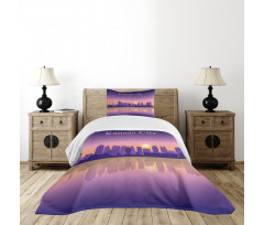 Downtown Cityscape Bedspread Set