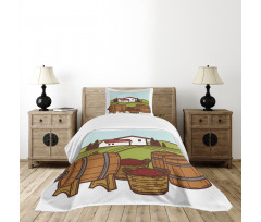 Retro Vineyard Harvest Bedspread Set