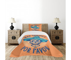 Skull Sombrero Tequila Bedspread Set