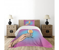 Pop Art Comic Champagne Bedspread Set