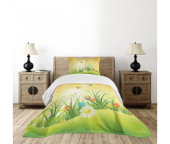 Colorful Meadow Scenery Bedspread Set