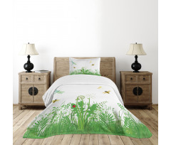 Flourishing Foliage Bees Bedspread Set