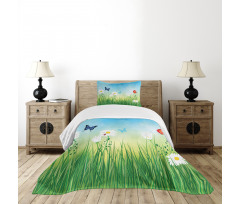 Meadow Daisies Grass Bedspread Set