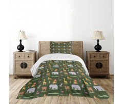 Leopard Elephant Camel Bedspread Set