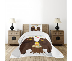 Forest Party Having Fun Bedspread Set