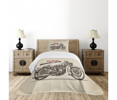 Chopper Style Bike Bedspread Set