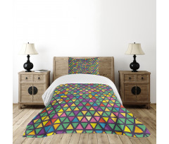Grid Mosaic Triangles Bedspread Set