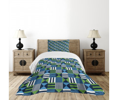 Mosaic Checks Pattern Bedspread Set