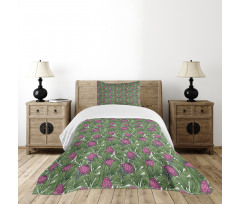 Vintage Botanical Theme Bedspread Set