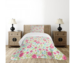 Blossoming Field Fern Leaves Bedspread Set