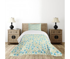 Summer Daisies Vintage Motif Bedspread Set