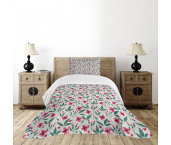 Shabby Iris Field Leaves Bedspread Set