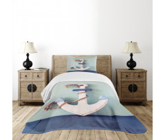 Anchor and Rope Motif Bedspread Set