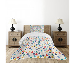 Colorful Simple Triangles Bedspread Set