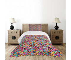 Grunge Complex Triangles Bedspread Set