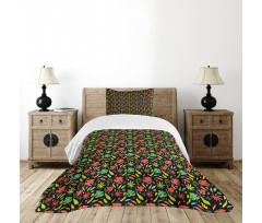 Autumnal Foliage Pattern Bedspread Set