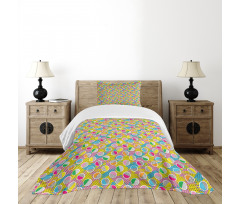 Memphis Style Circles 80s Bedspread Set