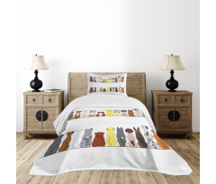 Simplistic Dog Animal Bedspread Set