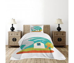 Cartoon Style Whirlwinds Bedspread Set