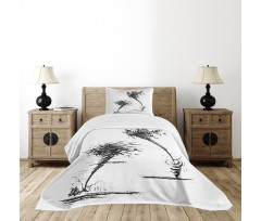 Hurricane in Sketch Style Bedspread Set