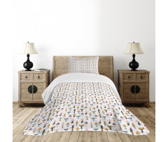 Colorful Porcini Cartoon Bedspread Set