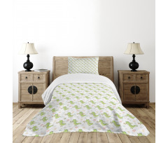 Funny Dragons Waving Hello Bedspread Set