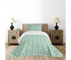 Various Type Green Foliage Bedspread Set