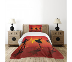 Dancers with Stars Cityscape Bedspread Set