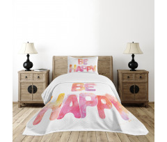 Watercolor Inscription Art Bedspread Set