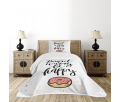 Donut Worry Words Stains Bedspread Set