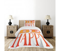 Sketchy Style Text Words Bedspread Set