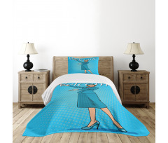 Pop Art Retro Stewardess Bedspread Set