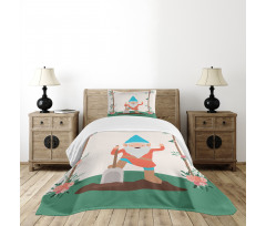 Funny Character in the Garden Bedspread Set