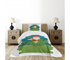 Dwarf with Lantern on Grass Bedspread Set