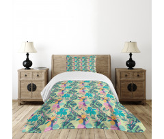 Hawaii Botany Flowers Bedspread Set