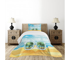 Sunglasses Reflection Tree Bedspread Set