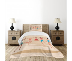 People Dance at Beach Bedspread Set