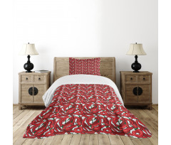 Pattern of Chili Peppers Bedspread Set
