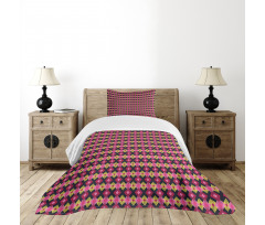 Bohemian Style Diamond Motifs Bedspread Set