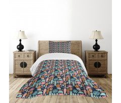 Ornamental Jungle Elements Bedspread Set