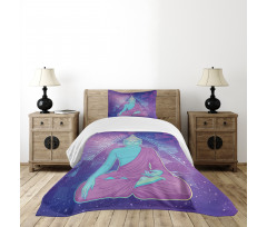 Meditating in Space Bedspread Set