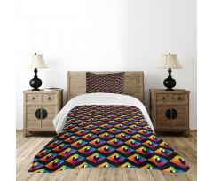 Triangles with Hexagons Bedspread Set