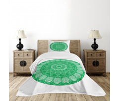 Oriental Flower Motif Bedspread Set